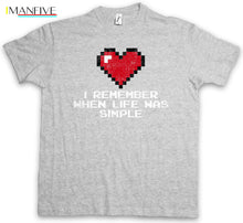 Load image into Gallery viewer, I Remember When Life Was Simple T-Shirt Gamer Dark Games Gaming RPG Heart Fun 2019 New Fashion T Shirt Men Cotton